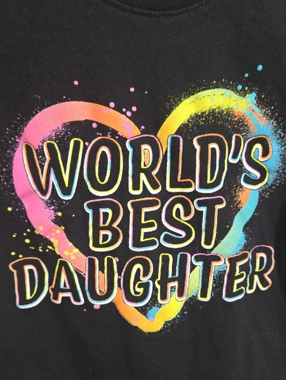 Childrens Place Black Short-Sleeve Tee with Rainbow Heart